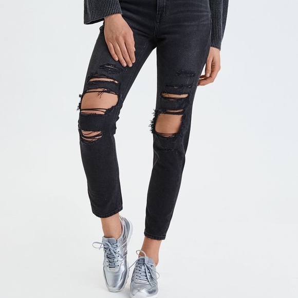 American Eagle Outfitters Denim - HP! Black Distressed American Eagle Mom Jeans
